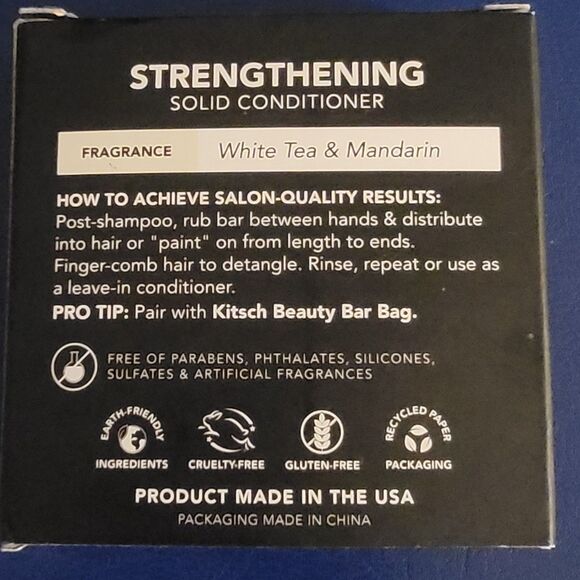 Kitsch Strengthening Solid Conditioner Bar • Rice Water Protein Vegan 2.7 Oz NEW - Picture 4 of 9